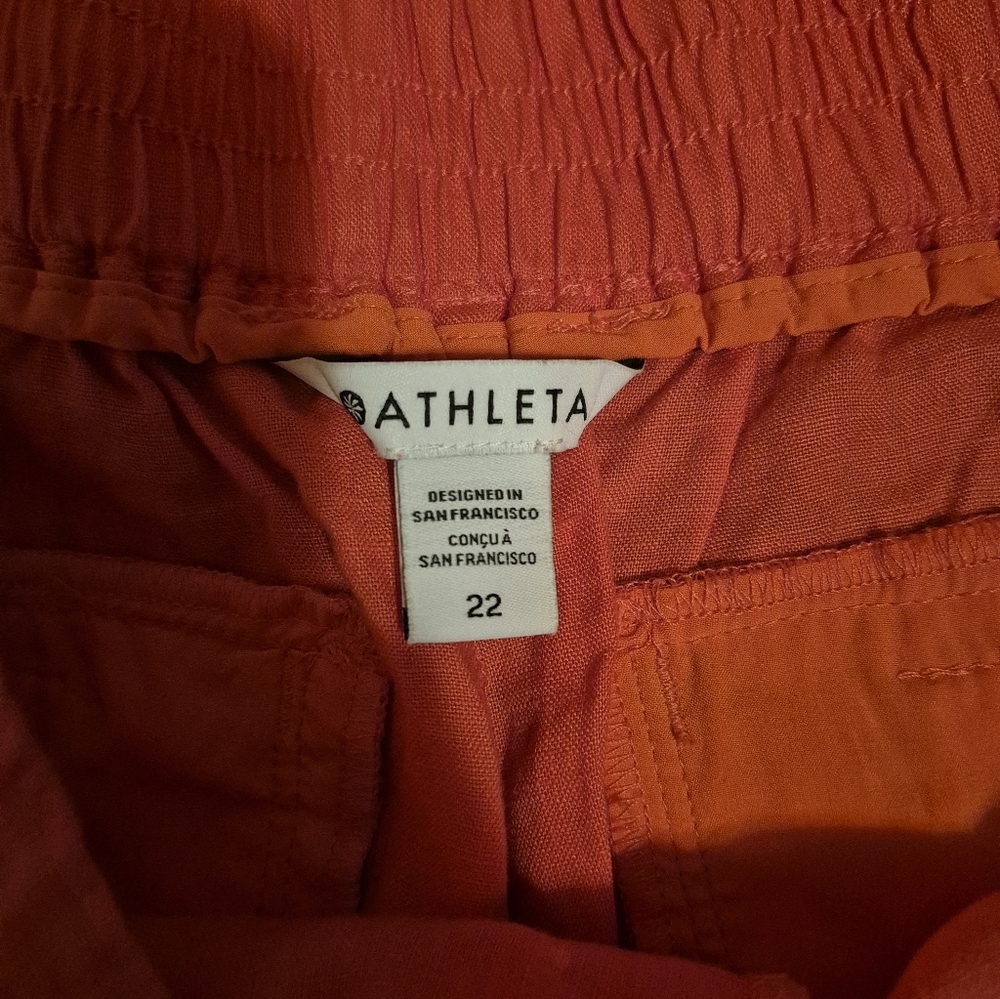Athleta Playa Linen Wide Leg Crop Size 22 - Picture 8 of 9